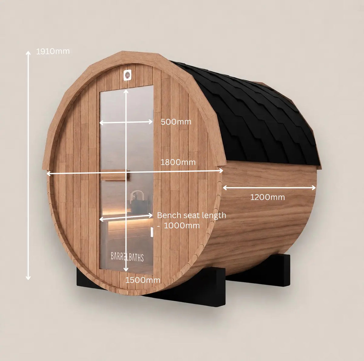 barrel sauna dimensions