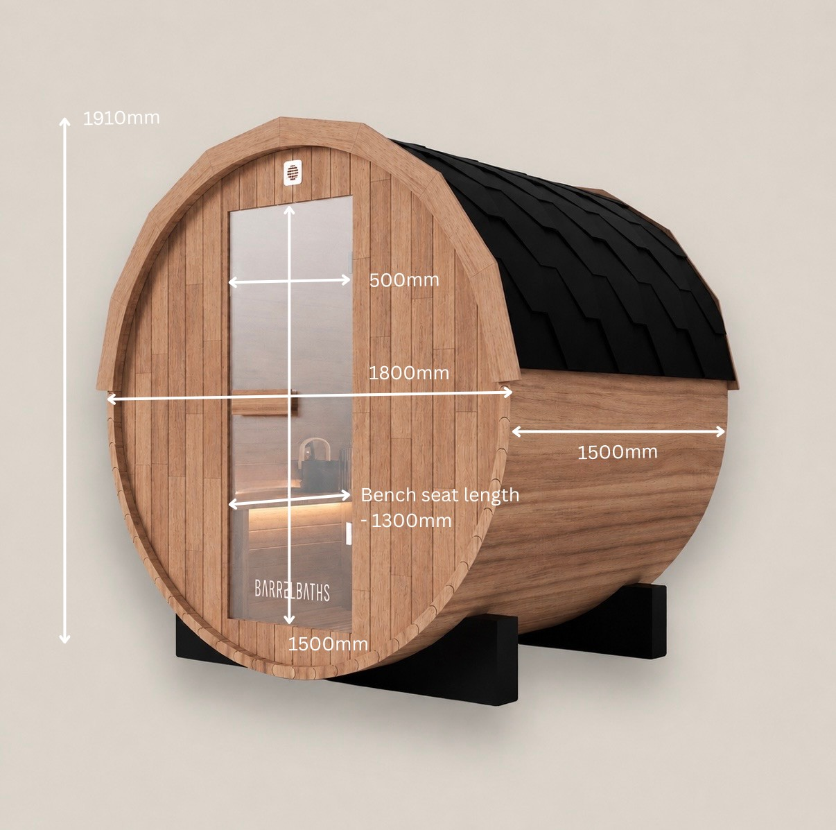 barrel sauna dimensions