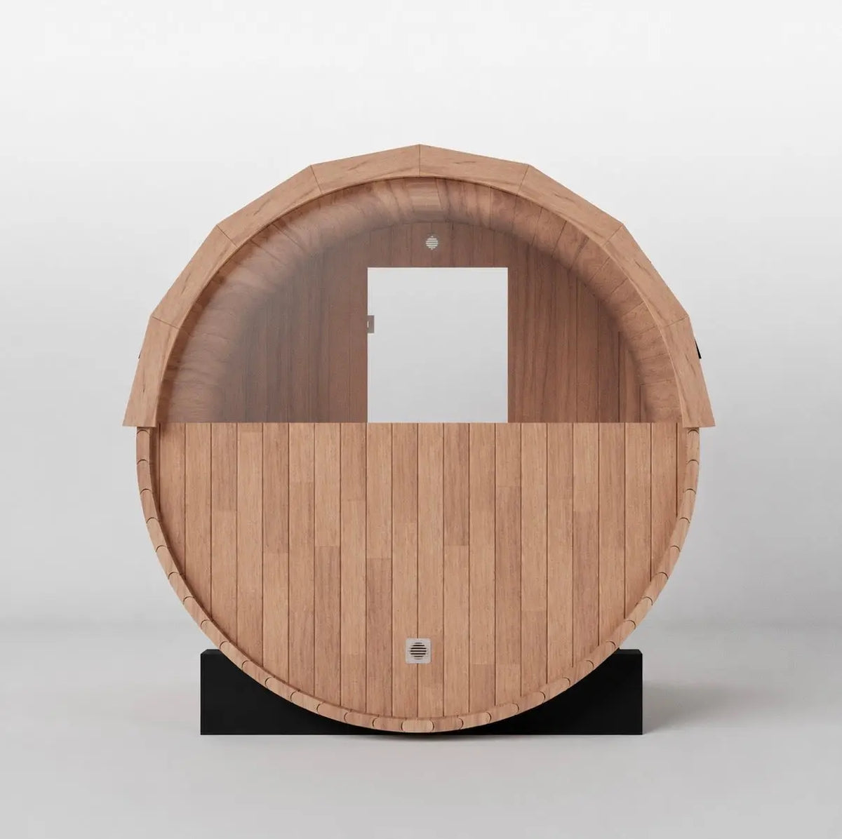 barrel sauna back
